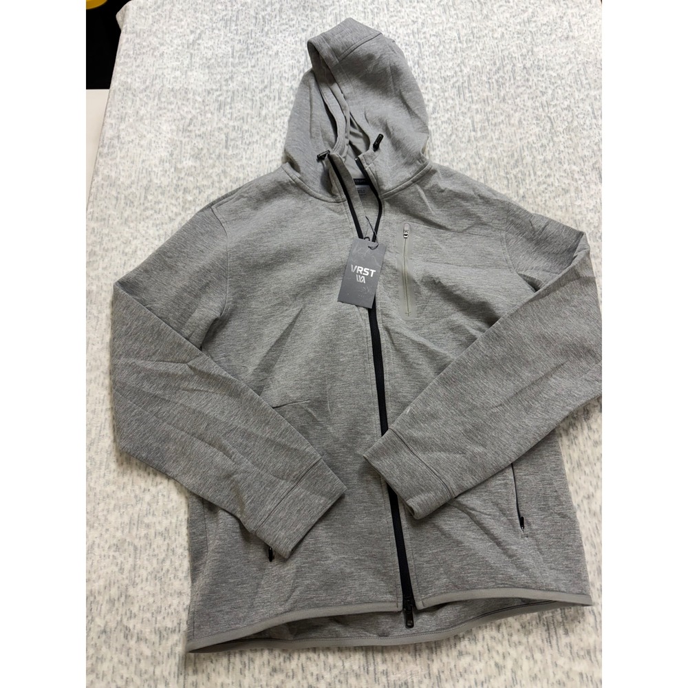 VRST‎ Mens Pinnacle Fleece Full Zip Hoodie Mid Grey Heather S MAX234304 New
